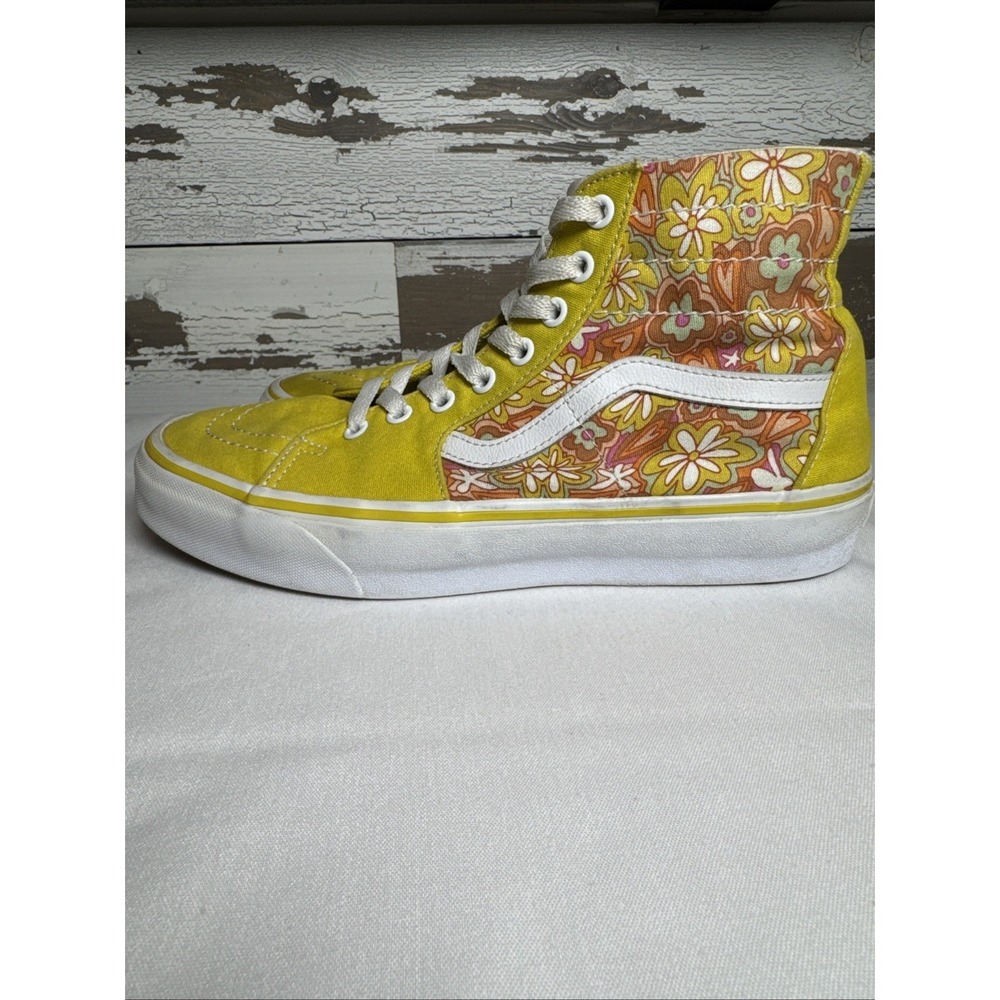 Vans Sk8-Hi Tapered Psychedelic Resort Tapered Yellow Floral M 8.5 W 10 High Top